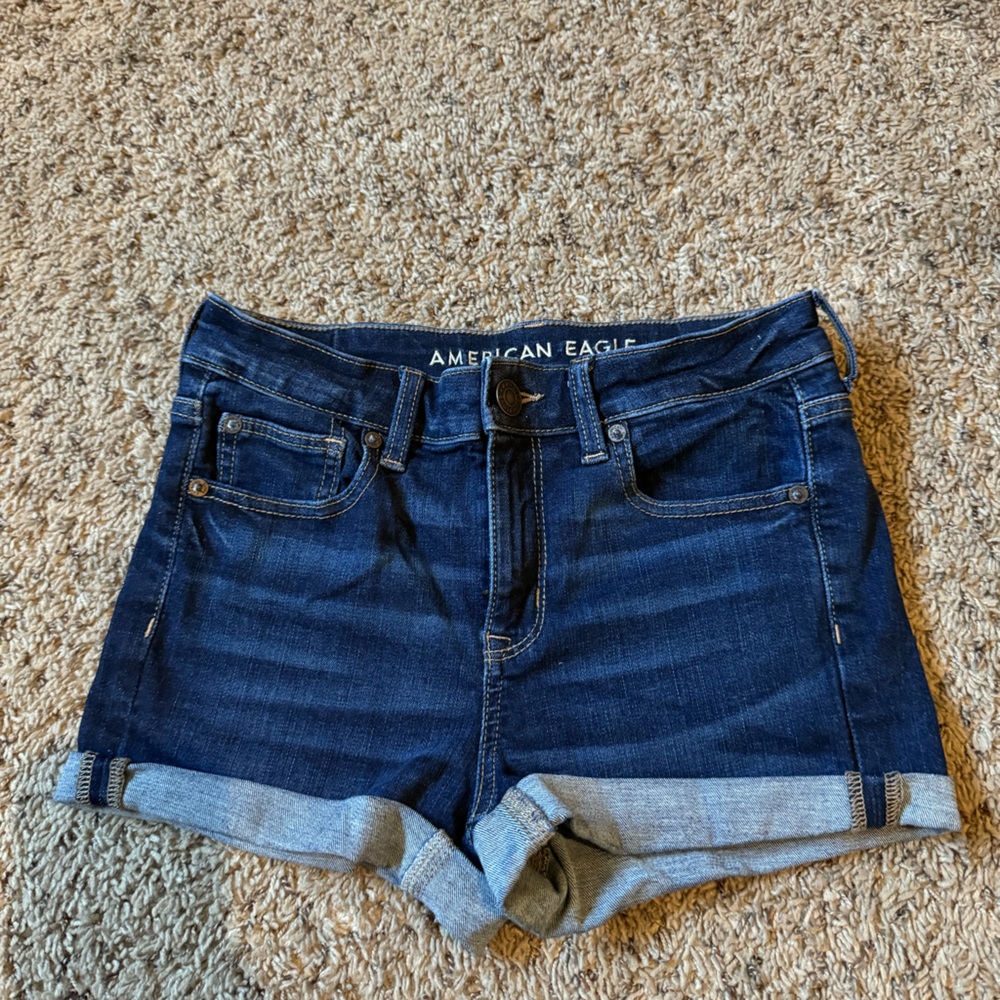 American Eagle Hi Rise Shortie Jean Shorts size 4